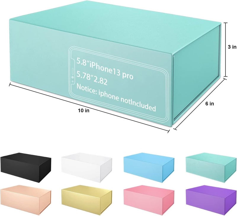 ROSTELACK Gift Boxes 10"x6"x3" with Magnetic Closure Lid Gift Boxes for Presents,Bridesmaid Gifts Box,Cute Box,Luxury for Gift Packaging, Magnetic Gift Box for Wrapping Gifts (Light Blue/5PCS) - Image 2